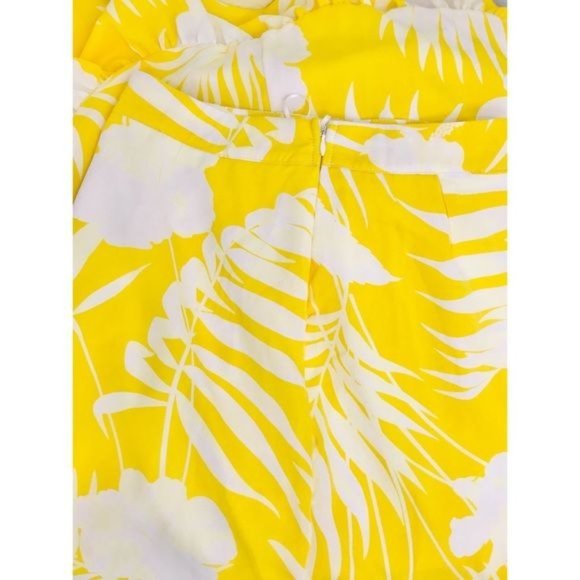 LUXXEL Tropical Floral Waterfall Ruffle High Slit Maxi Skirt - Latin Style, S - Picture 4 of 6